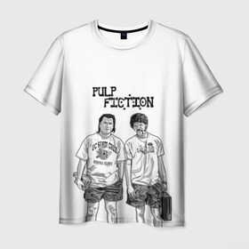 Мужская футболка 3D с принтом Pulp Fiction в Белгороде, 100% полиэфир | прямой крой, круглый вырез горловины, длина до линии бедер | Тематика изображения на принте: кино | криминальное чтиво | тарантино | фильмы | чтиво