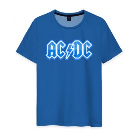 Мужская футболка хлопок с принтом AC/DC в Белгороде, 100% хлопок | прямой крой, круглый вырез горловины, длина до линии бедер, слегка спущенное плечо. | австралийская | ангус янг | блюз | группа | малькольм янг | рок | рок н ролл | стиви янг | хард