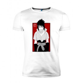 Мужская футболка премиум с принтом SAD Sasuke в Белгороде, 92% хлопок, 8% лайкра | приталенный силуэт, круглый вырез ворота, длина до линии бедра, короткий рукав | 