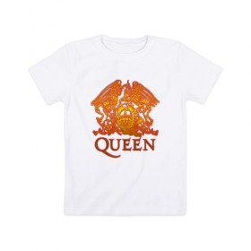 Детская футболка хлопок с принтом Queen в Белгороде, 100% хлопок | круглый вырез горловины, полуприлегающий силуэт, длина до линии бедер | queen | богемская рапсодия | брайан мэи | британская | группа | королева | роджер тейлор | рок | фредди меркьюри