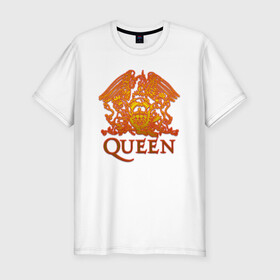 Мужская футболка хлопок Slim с принтом Queen  в Белгороде, 92% хлопок, 8% лайкра | приталенный силуэт, круглый вырез ворота, длина до линии бедра, короткий рукав | queen | богемская рапсодия | брайан мэи | британская | группа | королева | роджер тейлор | рок | фредди меркьюри