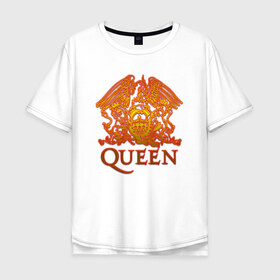 Мужская футболка хлопок Oversize с принтом Queen в Белгороде, 100% хлопок | свободный крой, круглый ворот, “спинка” длиннее передней части | queen | богемская рапсодия | брайан мэи | британская | группа | королева | роджер тейлор | рок | фредди меркьюри