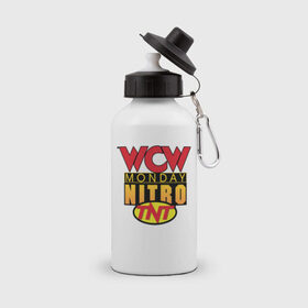 Бутылка спортивная с принтом WCW Monday Night Nitro в Белгороде, металл | емкость — 500 мл, в комплекте две пластиковые крышки и карабин для крепления | Тематика изображения на принте: nitro | wcw | wrestling | рестлинг