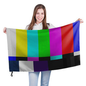 Флаг 3D с принтом Настроечная таблица в Белгороде, 100% полиэстер | плотность ткани — 95 г/м2, размер — 67 х 109 см. Принт наносится с одной стороны | television | tv | настроечная таблица | тв | телевизор