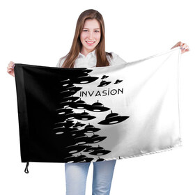 Флаг 3D с принтом Вторжение в Белгороде, 100% полиэстер | плотность ткани — 95 г/м2, размер — 67 х 109 см. Принт наносится с одной стороны | invasion | ufo | вторжение | инопланетянин | летающая тарелка | нло | пришельцы