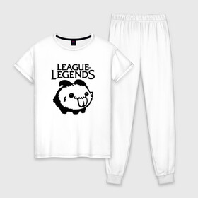 Женская пижама хлопок с принтом League of Legends в Белгороде, 100% хлопок | брюки и футболка прямого кроя, без карманов, на брюках мягкая резинка на поясе и по низу штанин | league of legends | lol | азир | акали | алистар | амуму | анивия | ари | атрокс | воин | вуконг | гарен | лига легенд | лига оф легенд | лол | маг | поддержка | стрелок | танк