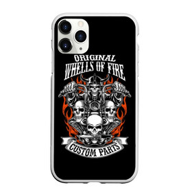 Чехол для iPhone 11 Pro матовый с принтом Whells of fire в Белгороде, Силикон |  | biker | death | emblem | fire | flame | hel | knife | logo | motorcycle | retro | sign | skeleton | skull | slogan | vintage | байкер | винтаж | девиз | детали | знак | каска | логотип | лозунг | мотоцикл | мотоциклист | надпись | нестандартные | нож | ог