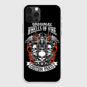 Чехол для iPhone 12 Pro Max с принтом Whells of fire в Белгороде, Силикон |  | biker | death | emblem | fire | flame | hel | knife | logo | motorcycle | retro | sign | skeleton | skull | slogan | vintage | байкер | винтаж | девиз | детали | знак | каска | логотип | лозунг | мотоцикл | мотоциклист | надпись | нестандартные | нож | ог