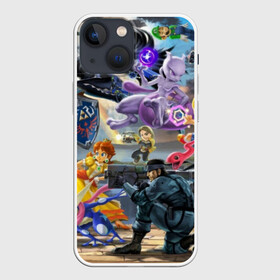 Чехол для iPhone 13 mini с принтом Super Smash Bros ultimate в Белгороде,  |  | game | mario | nintendo | nintendo all star | pikachu | pokemon | super smash bros | ultimate | джиглипафф | донки конг | зельда | игры | линк | марио | нинтендо | пикачу | покемоны | эш