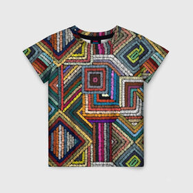 Детская футболка 3D с принтом Этнический орнамент в Белгороде, 100% гипоаллергенный полиэфир | прямой крой, круглый вырез горловины, длина до линии бедер, чуть спущенное плечо, ткань немного тянется | bright | carpet | colors | embroidery | ethnic | fashion | geometric | national | ornament | pattern | style | thread | вышивка | геометрический | ковер | мода | национальная | нитки | орнамент | стиль | узор | цвета | этнический | яркие
