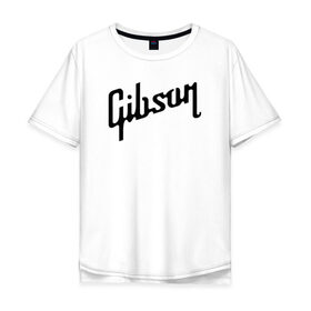 Мужская футболка хлопок Oversize с принтом Gibson в Белгороде, 100% хлопок | свободный крой, круглый ворот, “спинка” длиннее передней части | gibson | гибсон