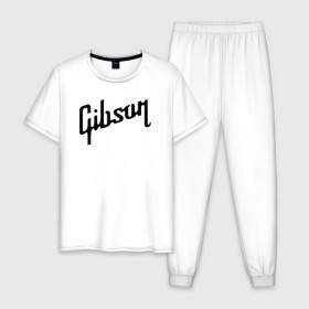 Мужская пижама хлопок с принтом Gibson в Белгороде, 100% хлопок | брюки и футболка прямого кроя, без карманов, на брюках мягкая резинка на поясе и по низу штанин
 | gibson | гибсон