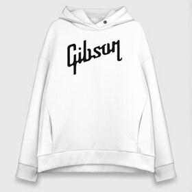 Женское худи Oversize хлопок с принтом Gibson в Белгороде, френч-терри — 70% хлопок, 30% полиэстер. Мягкий теплый начес внутри —100% хлопок | боковые карманы, эластичные манжеты и нижняя кромка, капюшон на магнитной кнопке | gibson | гибсон