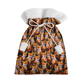 Подарочный 3D мешок с принтом Упоротые лисы в Белгороде, 100% полиэстер | Размер: 29*39 см | Тематика изображения на принте: fox | животные | лис | лиса | лисичка | мем | паттрен | рыжий | толпа | упортый | фыр фыр