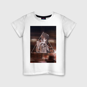 Детская футболка хлопок с принтом ДАЗАЙ в Белгороде, 100% хлопок | круглый вырез горловины, полуприлегающий силуэт, длина до линии бедер | Тематика изображения на принте: бродячие псы | дадзай | осаму | осаму дазай