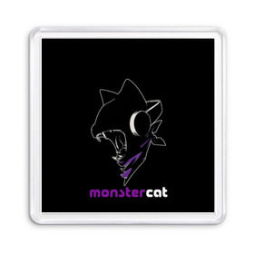 Магнит 55*55 с принтом Monstercat в Белгороде, Пластик | Размер: 65*65 мм; Размер печати: 55*55 мм | monstercat | клуб | клубная музыка | кот | котенок | кошка | лейбл | монстар | монстар кет | монстер | музыка | танцевальная музыка | электронная | электронная музыка