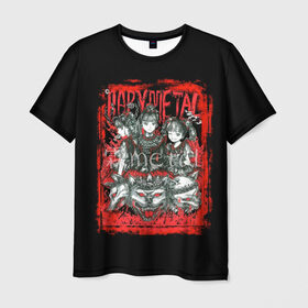 Мужская футболка 3D с принтом babymetal anime в Белгороде, 100% полиэфир | прямой крой, круглый вырез горловины, длина до линии бедер | Тематика изображения на принте: black | metall | аниме | бэбиметал | волки | девочки | рамка | рок | тяжелаямузыка | тянки