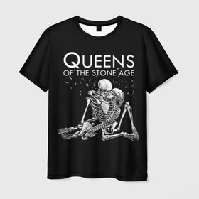 Мужская футболка 3D с принтом Queens of the Stone Age в Белгороде, 100% полиэфир | прямой крой, круглый вырез горловины, длина до линии бедер | josh homme | metal | qotsa | queens of the stone age | rock | группы | метал | музыка | рок