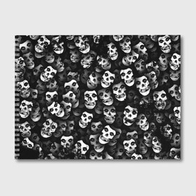 Альбом для рисования с принтом Призраки Мисфитс в Белгороде, 100% бумага
 | матовая бумага, плотность 200 мг. | misfits | punk | punk rock | rock | лицо | мисфитс | панк | панк рок | паттрен | призрак | рок | скелет | череп | черно белый
