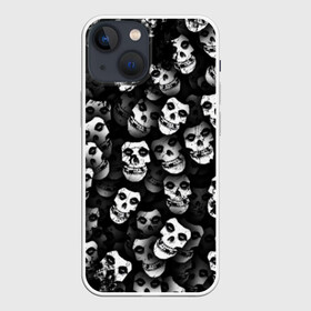 Чехол для iPhone 13 mini с принтом Призраки Мисфитс в Белгороде,  |  | misfits | punk | punk rock | rock | лицо | мисфитс | панк | панк рок | паттрен | призрак | рок | скелет | череп | черно белый