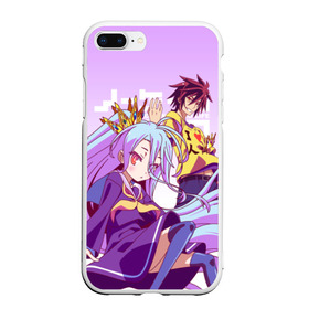 Чехол для iPhone 7Plus/8 Plus матовый с принтом No Game No Life в Белгороде, Силикон | Область печати: задняя сторона чехла, без боковых панелей | Тематика изображения на принте: ngnl | no game no life | аниме | без игры жизни нет | изуна | манга | нет игры   нет жизни | сора и сиро | широ