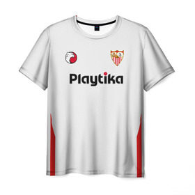 Мужская футболка 3D с принтом Sevilla FC (2018-2019) в Белгороде, 100% полиэфир | прямой крой, круглый вырез горловины, длина до линии бедер | Тематика изображения на принте: 