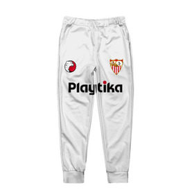 Мужские брюки 3D с принтом Sevilla FC (2018-2019) в Белгороде, 100% полиэстер | манжеты по низу, эластичный пояс регулируется шнурком, по бокам два кармана без застежек, внутренняя часть кармана из мелкой сетки | 
