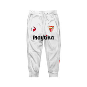 Детские брюки 3D с принтом Sevilla FC (2018-2019) в Белгороде, 100% полиэстер | манжеты по низу, эластичный пояс регулируется шнурком, по бокам два кармана без застежек, внутренняя часть кармана из мелкой сетки | 