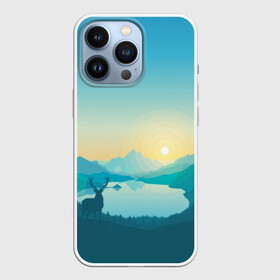 Чехол для iPhone 13 Pro с принтом Векторная природа в Белгороде,  |  | firewatch | вектор | восход | гора | горы | дерево | деревья | закат | лес | небо | озеро | олень | природа | природный заповедник | река | северный олень | солнце