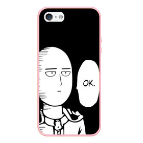 Чехол для iPhone 5/5S матовый с принтом One Punch Man в Белгороде, Силикон | Область печати: задняя сторона чехла, без боковых панелей | one punch man | onepunchman | oppai | аниме | ван панч мен | ванпанчмен | манга | сайтама | супергерои | человек один удар