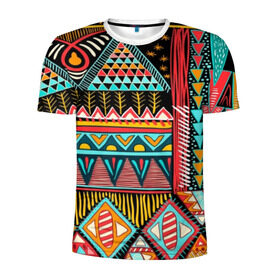 Мужская футболка 3D спортивная с принтом Африканский стиль в Белгороде, 100% полиэстер с улучшенными характеристиками | приталенный силуэт, круглая горловина, широкие плечи, сужается к линии бедра | africa | african | pattern | style | trend | африка | африканский стиль | геометрия | мода | орнамент | паттерн | стиль | тренд