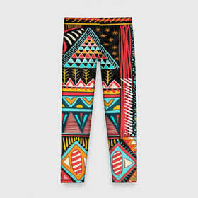 Детские леггинсы 3D с принтом Африканский стиль  в Белгороде, полиэстер 85%, спандекс 15% | эластичный пояс, зауженный крой | africa | african | pattern | style | trend | африка | африканский стиль | геометрия | мода | орнамент | паттерн | стиль | тренд