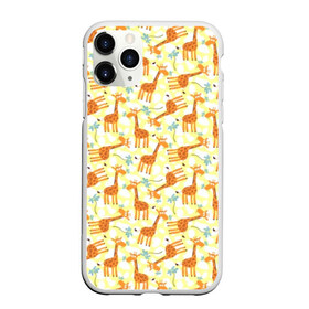 Чехол для iPhone 11 Pro Max матовый с принтом Жирафики в Белгороде, Силикон |  | giraffe | pattern | животные | жираф | паттерн | текстура