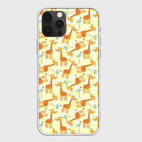 Чехол для iPhone 12 Pro Max с принтом Жирафики в Белгороде, Силикон |  | giraffe | pattern | животные | жираф | паттерн | текстура