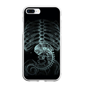 Чехол для iPhone 7Plus/8 Plus матовый с принтом Чужой на Рентгене в Белгороде, Силикон | Область печати: задняя сторона чехла, без боковых панелей | alien | больница | больной | внутренний мир | врач | клиника | кости | пациент | ребра | рентген | скелет | снимок | хищник