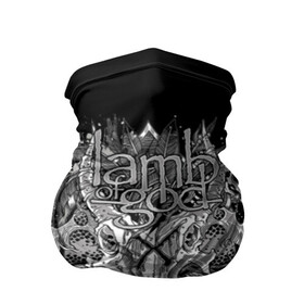 Бандана-труба 3D с принтом Lamb of God в Белгороде, 100% полиэстер, ткань с особыми свойствами — Activecool | плотность 150‒180 г/м2; хорошо тянется, но сохраняет форму | Тематика изображения на принте: death metal | lamb of god | log | грув метал | группы | метал | музыка | рок | трэш