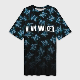 Платье-футболка 3D с принтом ALAN WALKER в Белгороде,  |  | alan walker | alan walker alone. | alan walker faded | alan walker feat | alan walker lonely | алан волкер