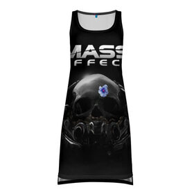 Платье-майка 3D с принтом Mass Effect в Белгороде, 100% полиэстер | полуприлегающий силуэт, широкие бретели, круглый вырез горловины, удлиненный подол сзади. | andromeda | n7 | игры | компьютерные игры | масс эффект
