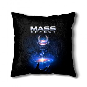 Подушка 3D с принтом Mass Effect в Белгороде, наволочка – 100% полиэстер, наполнитель – холлофайбер (легкий наполнитель, не вызывает аллергию). | состоит из подушки и наволочки. Наволочка на молнии, легко снимается для стирки | 