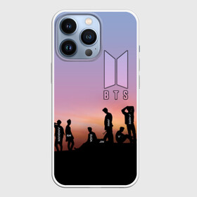 Чехол для iPhone 13 Pro с принтом BTS on the Sunset в Белгороде,  |  | army | hip hop | j hope | jimin | jin | jungkook | k pop | rap | rm | suga | v | джей хоуп | джин | закат | контур | рм | рэп | силуэт | чи мин | чон гук | шуга