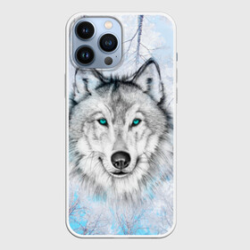 Чехол для iPhone 13 Pro Max с принтом Волк в Белгороде,  |  | Тематика изображения на принте: берёзы | волчара | глаза | зима | лес | матёрый | небо | собака | хищник