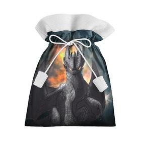 Подарочный 3D мешок с принтом Night Fury в Белгороде, 100% полиэстер | Размер: 29*39 см | Тематика изображения на принте: how to train your dragon | night fury | беззубик | дракон | как приручить дракона | ночная фурия