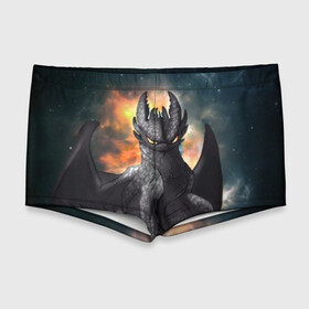 Мужские купальные плавки 3D с принтом  Night Fury в Белгороде, Полиэстер 85%, Спандекс 15% |  | how to train your dragon | night fury | беззубик | дракон | как приручить дракона | ночная фурия