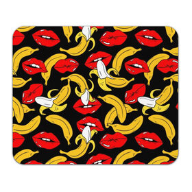 Коврик прямоугольный с принтом Губы и бананы в Белгороде, натуральный каучук | размер 230 х 185 мм; запечатка лицевой стороны | background | bananas | black | drawing | erotic | food | fruit | lips | red | womens | бананы | губы | еда | женские | красные | рисунок | фон | фрукты | черный