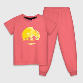 Детская пижама хлопок с принтом Пикачу в Белгороде, 100% хлопок |  брюки и футболка прямого кроя, без карманов, на брюках мягкая резинка на поясе и по низу штанин
 | аниме | луна | пикачу