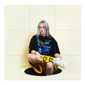 Магнитный плакат 3Х3 с принтом Billie Eilish в Белгороде, Полимерный материал с магнитным слоем | 9 деталей размером 9*9 см | bad guy | bellyache | billie eilish | bury a friend | ocean eyes | when we all fall asleep where do we go | билли айлиш | музыка | певица