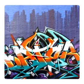 Магнитный плакат 3Х3 с принтом Уличный художник в Белгороде, Полимерный материал с магнитным слоем | 9 деталей размером 9*9 см | grafiti | paint | street art | urban | город | граффити | искусство | кирпичи | краски | рисунки | стена | улицы | уличное искусство