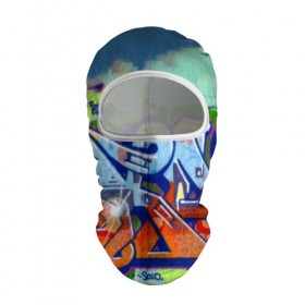 Балаклава 3D с принтом graffiti color в Белгороде, 100% полиэстер, ткань с особыми свойствами — Activecool | плотность 150–180 г/м2; хорошо тянется, но при этом сохраняет форму. Закрывает шею, вокруг отверстия для глаз кайма. Единый размер | 