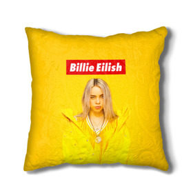 Подушка 3D с принтом Billie Eilish в Белгороде, наволочка – 100% полиэстер, наполнитель – холлофайбер (легкий наполнитель, не вызывает аллергию). | состоит из подушки и наволочки. Наволочка на молнии, легко снимается для стирки | Тематика изображения на принте: bad guy | bellyache | billie eilish | bury a friend | ocean eyes | when we all fall asleep where do we go | билли айлиш | музыка | певица