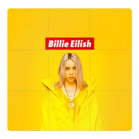 Магнитный плакат 3Х3 с принтом Billie Eilish в Белгороде, Полимерный материал с магнитным слоем | 9 деталей размером 9*9 см | bad guy | bellyache | billie eilish | bury a friend | ocean eyes | when we all fall asleep where do we go | билли айлиш | музыка | певица